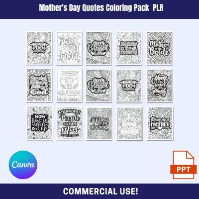 Mother's Day Quotes Coloring Pack PLR