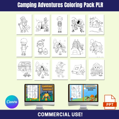 Camping Adventures Coloring Pack PLR
