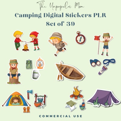 DFY Camping Stickers PLR