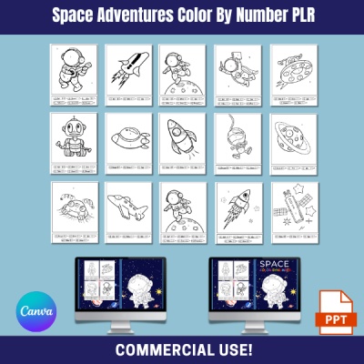 Space Adventures Color By Number PLR