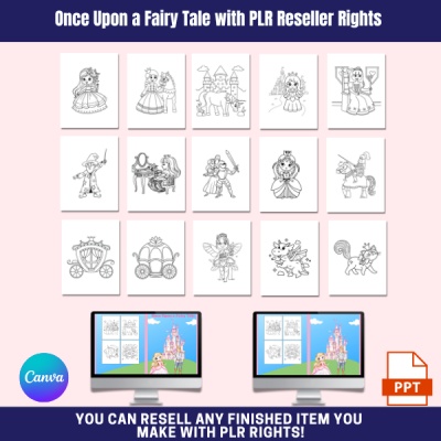 Once Upon A Fairy Tale Coloring Pack With PLR Reseller Rights