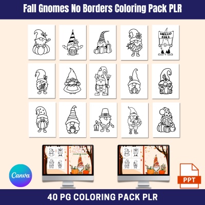 DFY Fall Gnome Coloring Pack PLR with PLR Reseller Rights