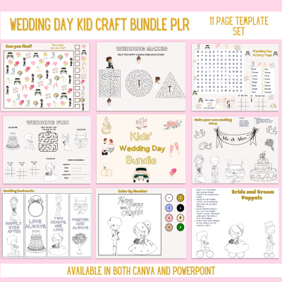DFY Kid's Wedding Day Craft Bundle PLR