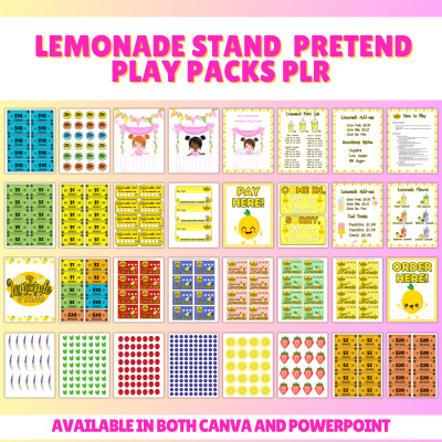 Lemonade Stand Pretend Play Packs PLR