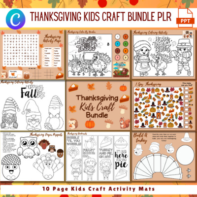 DFY Thanksgiving Kid's Craft Bundle PLR