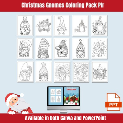 Christmas Gnome Coloring Pack PLR