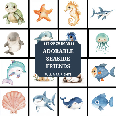 Adorable Seaside Friends Clipart Pack in MRR