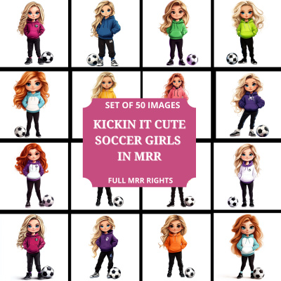 Kickin' It Cute Soccer Girl Clipart Pack in MRR