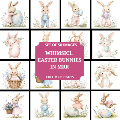 Whimsical Easter Bunnies Clipart Pack MRR