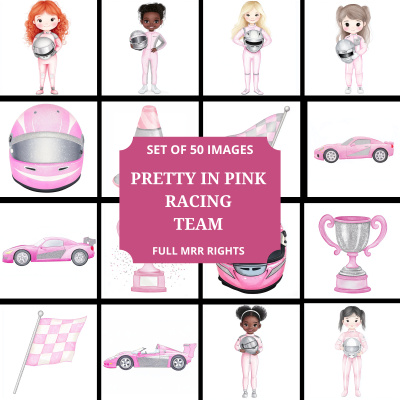 Pretty in Pink Racing Team Clipart Pack MRR