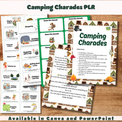 Camping Charades Game Templates PLR