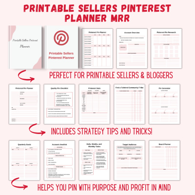 Printable Sellers Pinterest Planner MRR