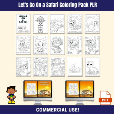Let's Go On A Safari Coloring Pack PLR