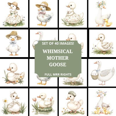 Whimsical Mother Goose Clipart Pack MRR