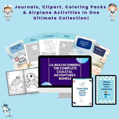 💖🐚 Lil Beachcombers: The Complete Coastal Adventures Bundle (MRR) 🌊✈️