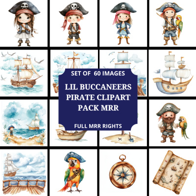 Lil Buccaneers Pirate Clipart Pack in MRR