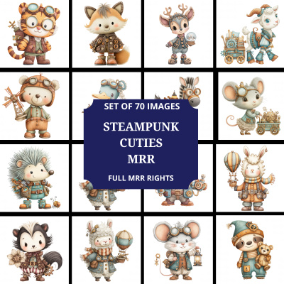 🛠️ Adorable Steampunk Cuties Clipart Pack MRR 🛠️