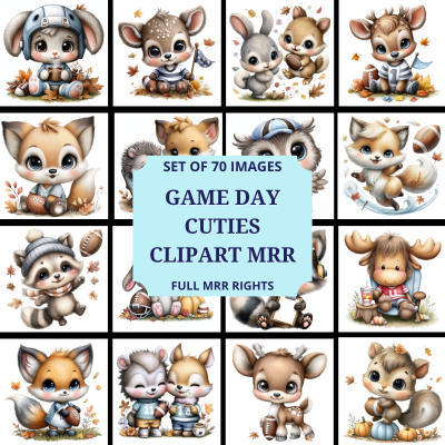 🎉 Game Day Cuties Clipart Pack MRR 🎉