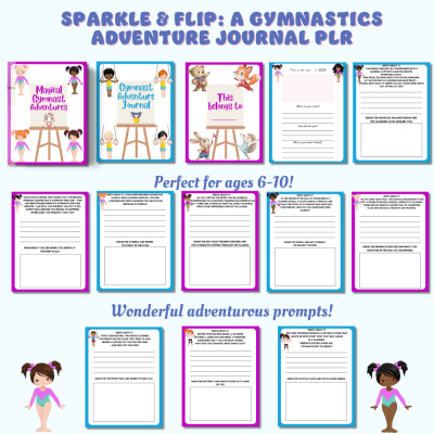 ✨ Sparkle & Flip: A Gymnastics Adventure Journal PLR