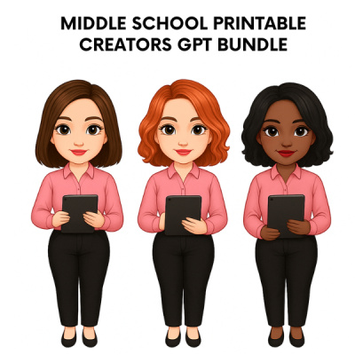 Middle School Printables Creators GPT Bundle