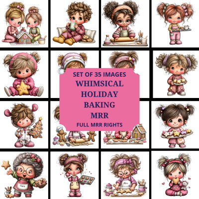 Whimsical Holiday Baking Clipart Pack MRR