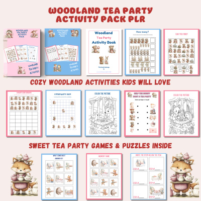 Woodland Tea Party Activity Pack PLR