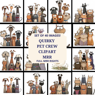 Quirky Pet Crew Clipart Bundle in MRR