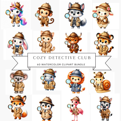Cozy Detective Club Clipart Pack MRR