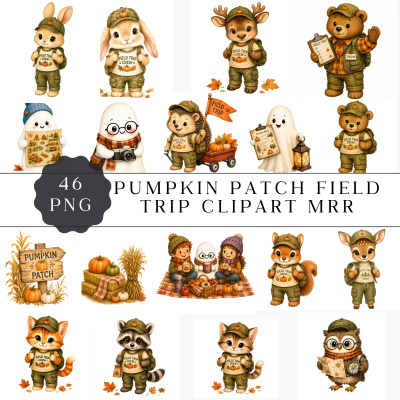 Pumpkin Patch Field Trip Clipart Pack MRR