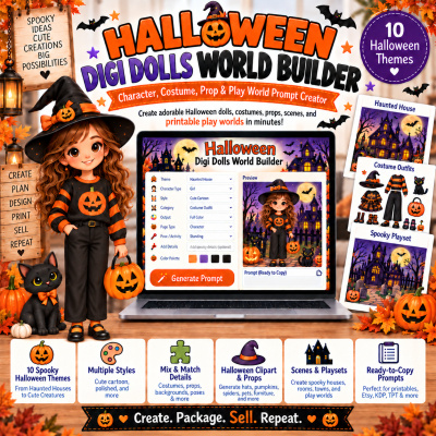 🎃✂️ Halloween Digi Dolls World Builder ✂️🎃