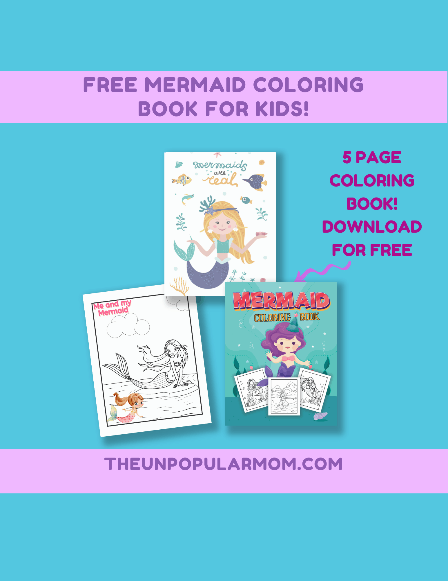 FREE MERMAID COLORING PAGES FOR KIDS!