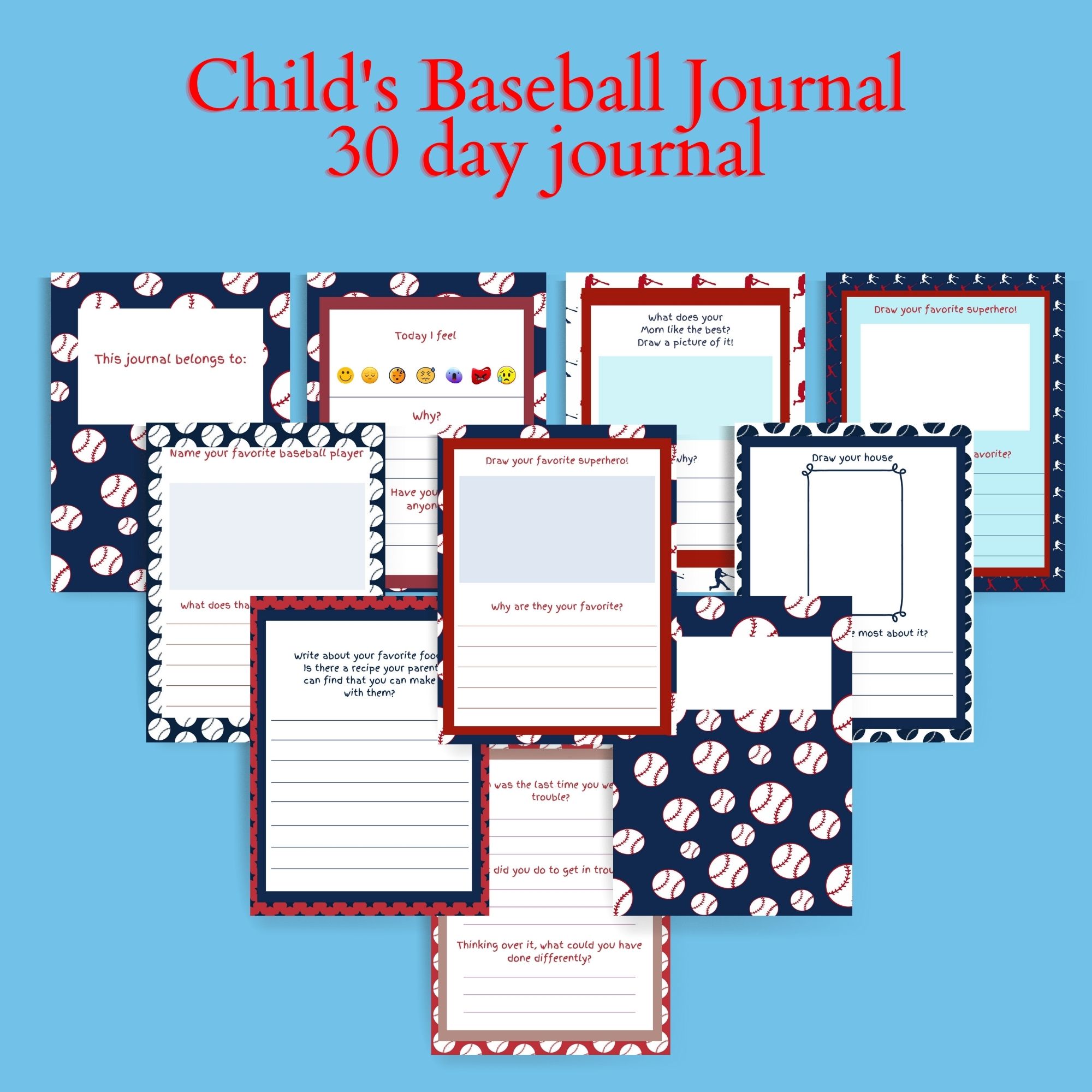childs 30 day baseball journal the unpopularmom