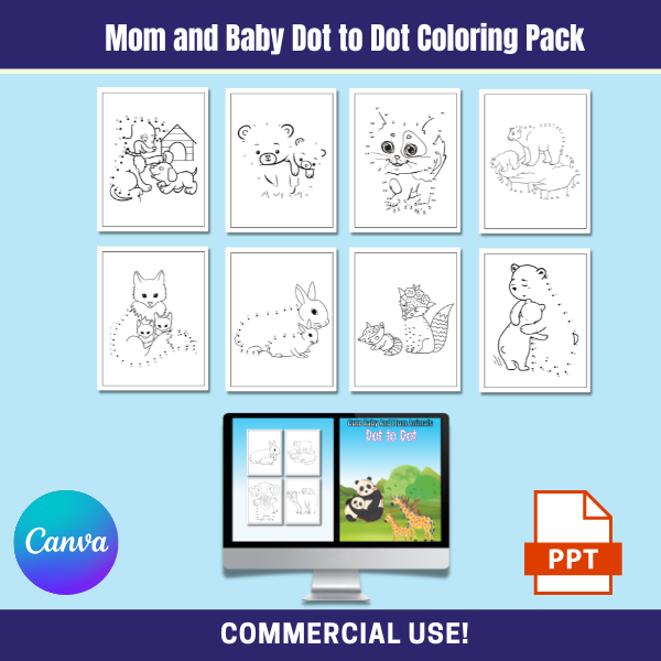 a mom and babe dot to dot coloring pack theunpopularmom.com