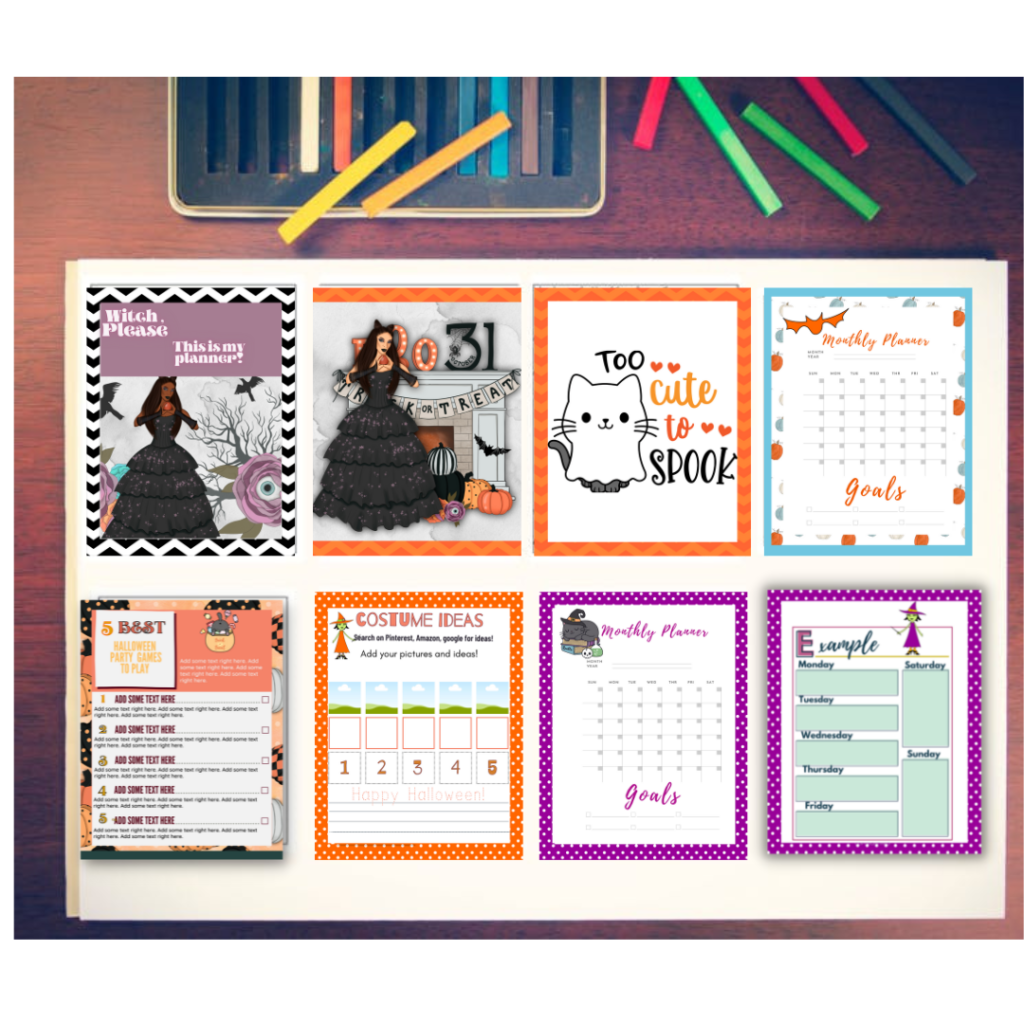 DFY Halloween Planner Journal Combo KIT PLR The UnPopular Mom