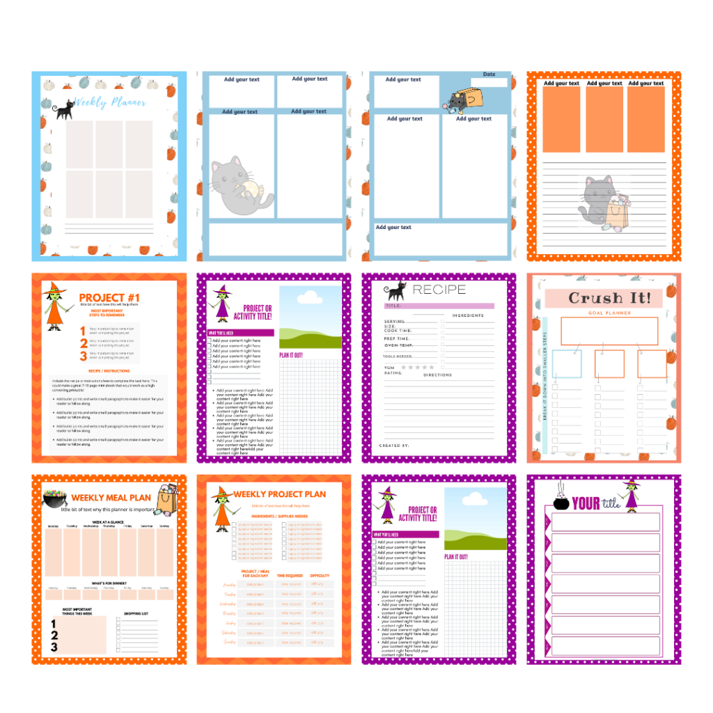 DFY Halloween Planner Journal Combo KIT PLR The UnPopular Mom