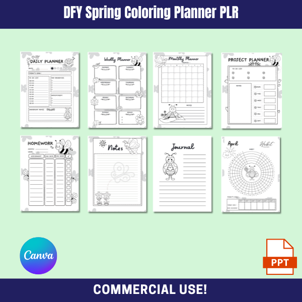 spring coloring planner theunpopularmom..com
