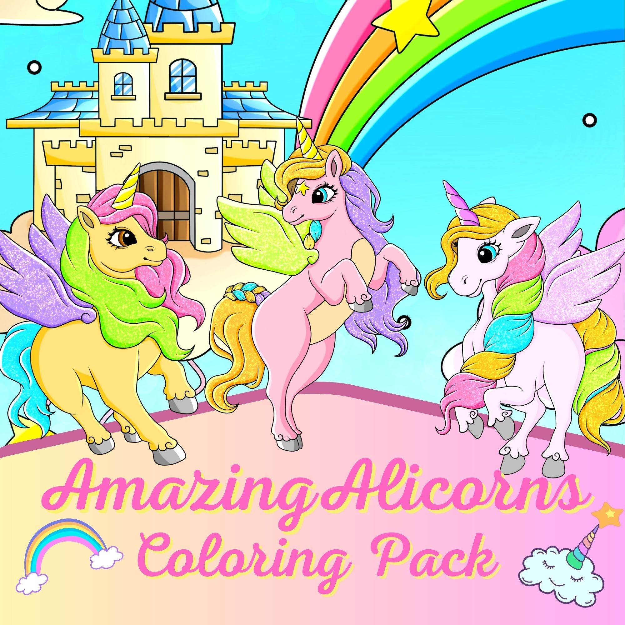 Alicorn Coloring Page Printables for children